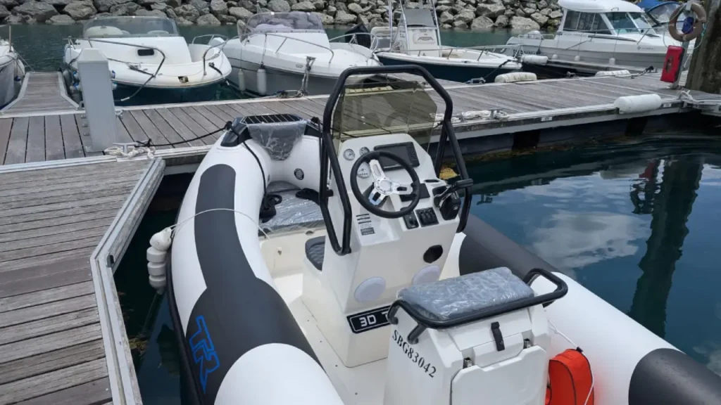 Poste de pilotage du TR54 - un nouveau modèle de bateau moteur chez 3D tender