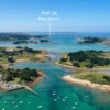 Vue aérienne des îles et des mouillages autour de Port-Blanc à Penvénan, Côtes-d’Armor